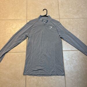 Gymshark Heather Grey Long Sleeve Quarter Zip Performance Tee Men’s Medium